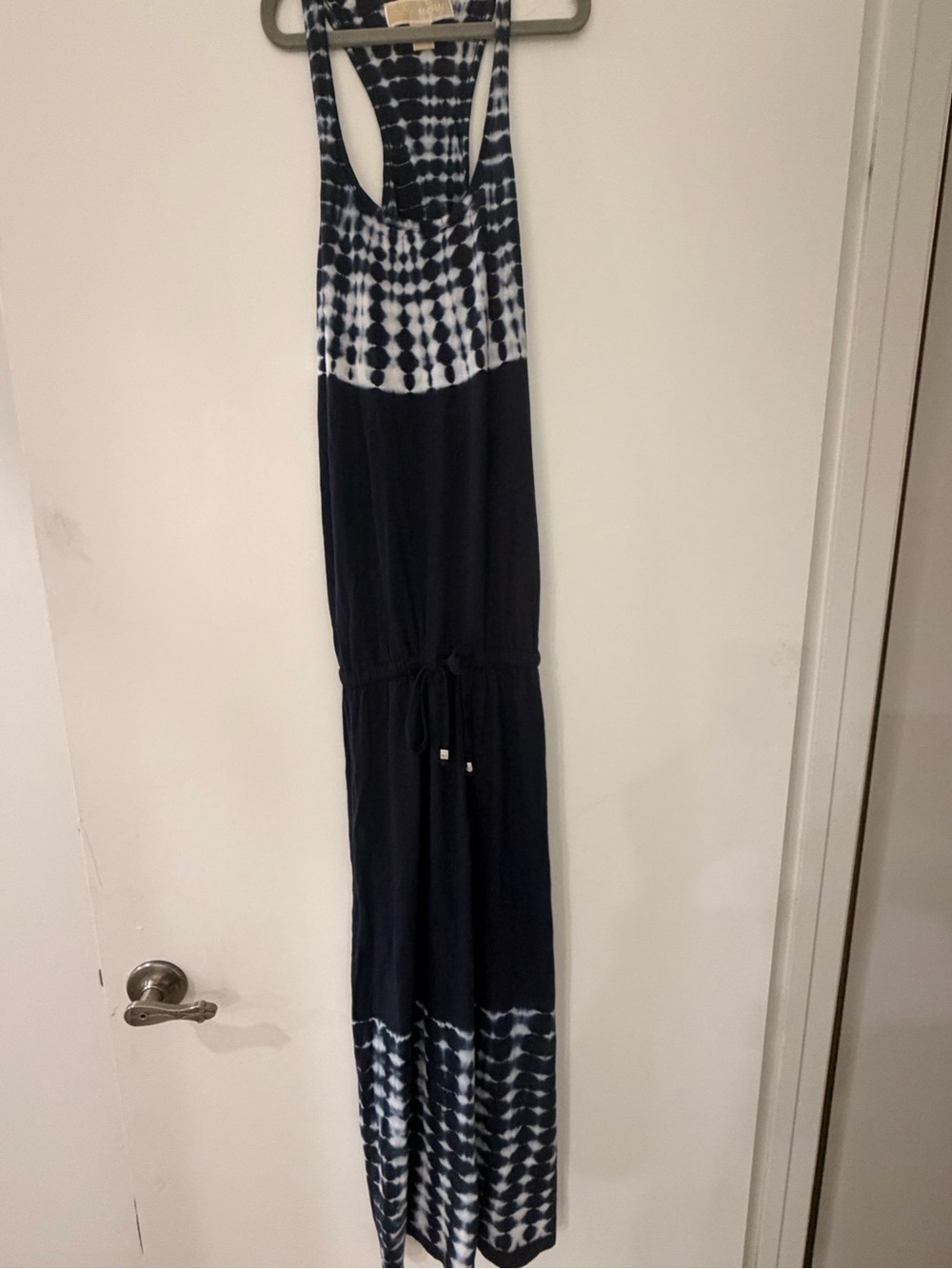 Michael Kors Navy and White Tie-Dye Dress 0159